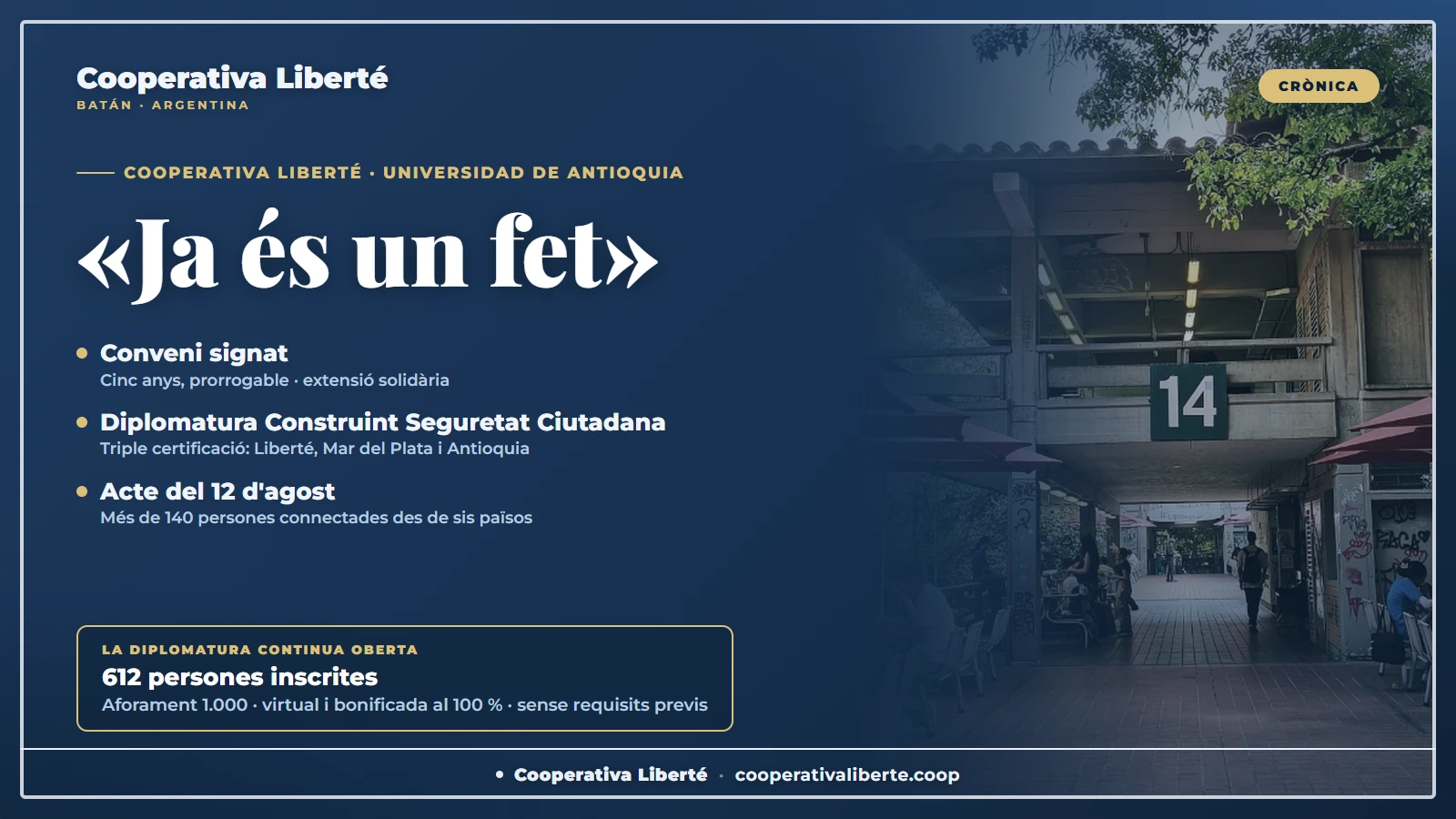 «Ja és un fet»: l'acte del conveni amb la Universidad de Antioquia