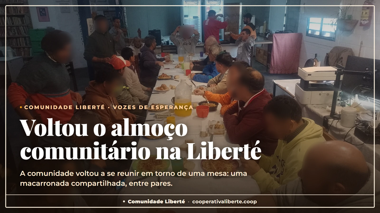 Voltou o almoço comunitário na Liberté