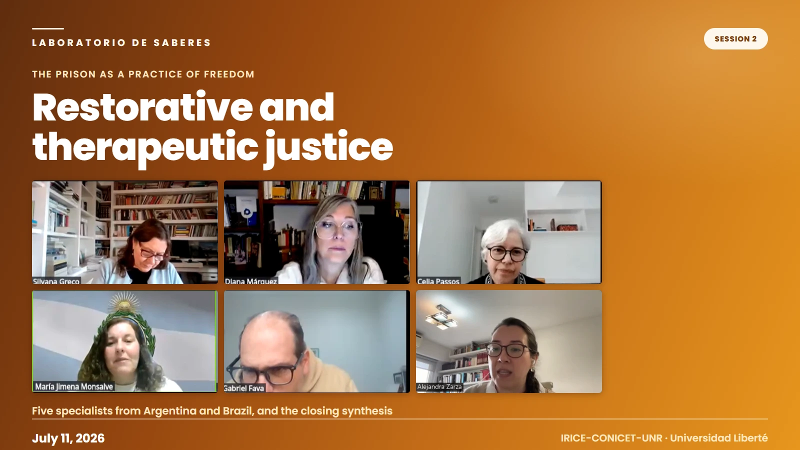 Restorative and therapeutic justice: the second morning of the Laboratorio de Saberes