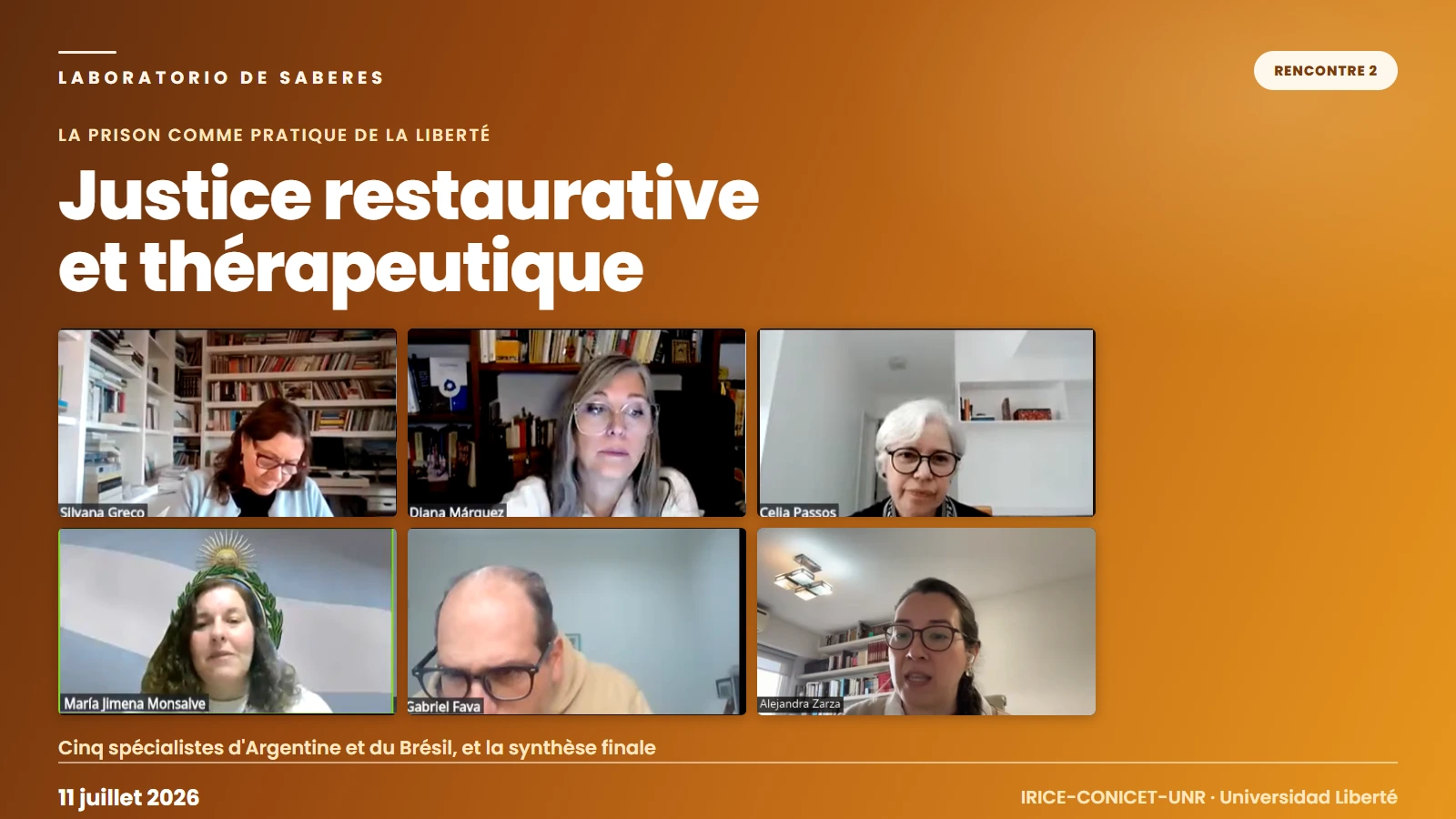 Justice restaurative et thérapeutique : la deuxième matinée du Laboratorio de Saberes