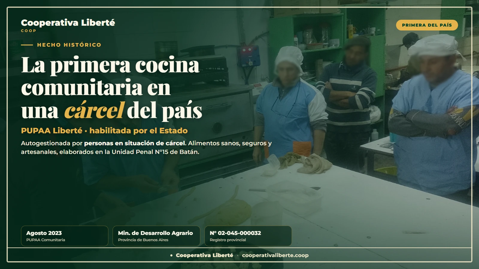 PUPAA Liberté: a primeira cociña comunitaria autoxestionada por persoas en situación de cárcere habilitada do país